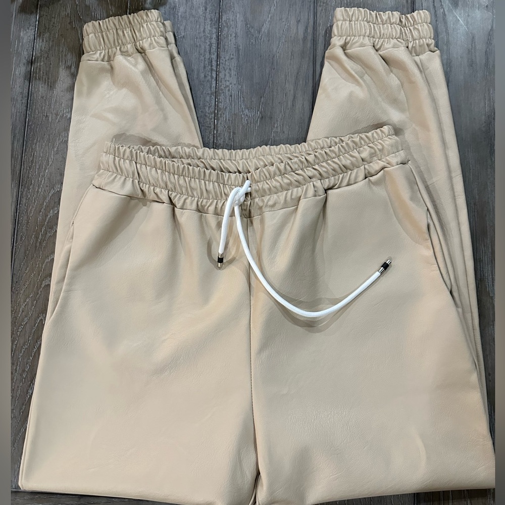 Parisian Vegan Leather Joggers - Picture 13 of 13